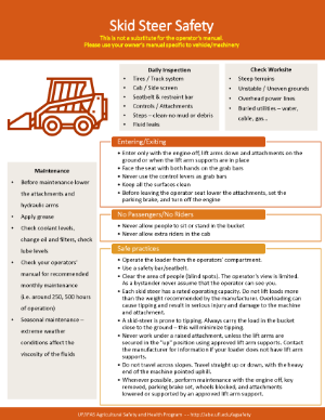 Screencap of PDF for Skid Steer One Page