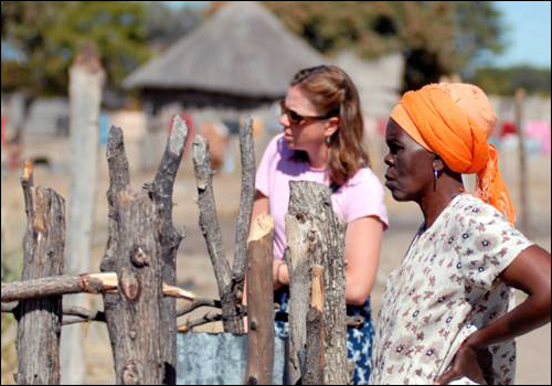 Anna Cathey visits a borehole in the Okavango Delta, Botswana.