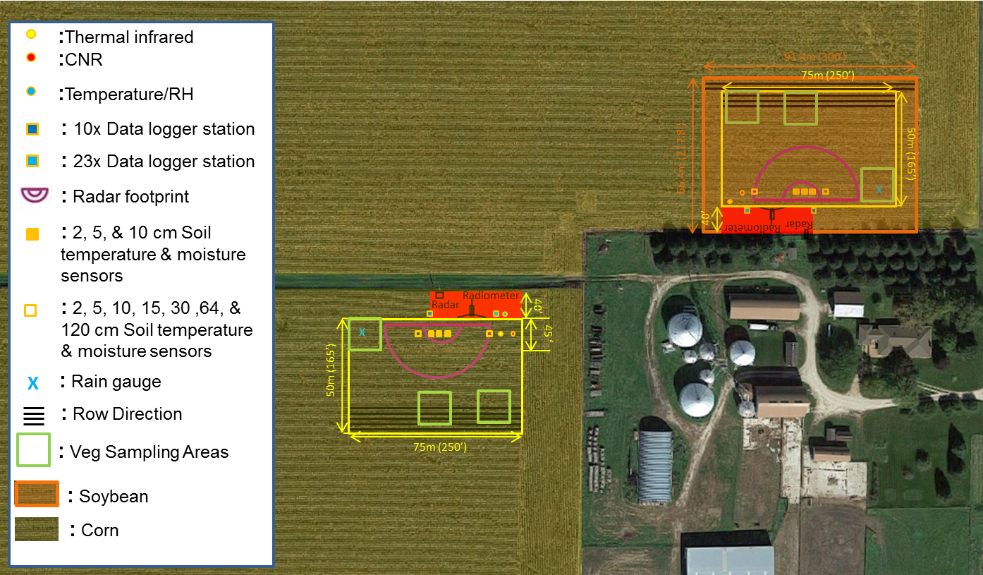 Aerial view of field site for SMAPVEX16-IA observations.