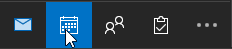 An example of the Outlook navigation bar, with an icon for the inbox, calendar, contacts, and tasks.